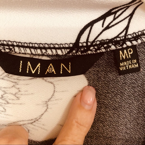 IMAN Black and White Floral Crop Pant with Tank Top Set - Picture 5 of 8